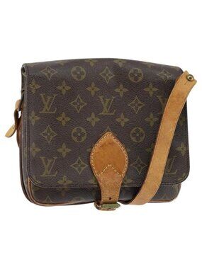 Authentic LOUIS VUITTON Monogram Cartouchiere MM Shoulder Bag M51253 LV